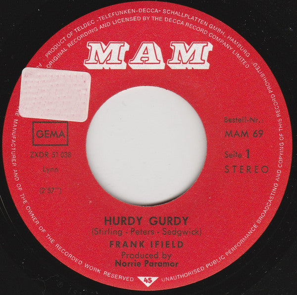Frank Ifield : Hurdy Gurdy (7", Single)
