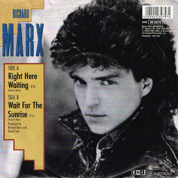 Richard Marx : Right Here Waiting (7", Single)