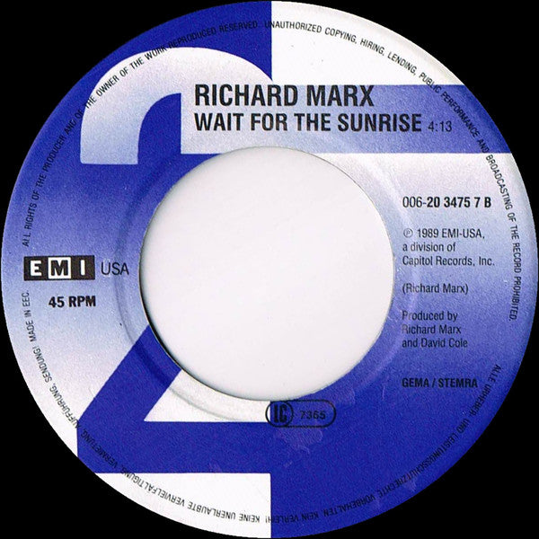 Richard Marx : Right Here Waiting (7", Single)
