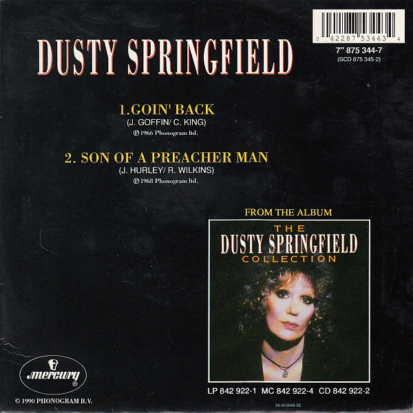Dusty Springfield : Goin' Back / Son Of A Preacher Man (7", Single)