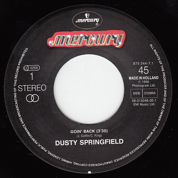 Dusty Springfield : Goin' Back / Son Of A Preacher Man (7", Single)
