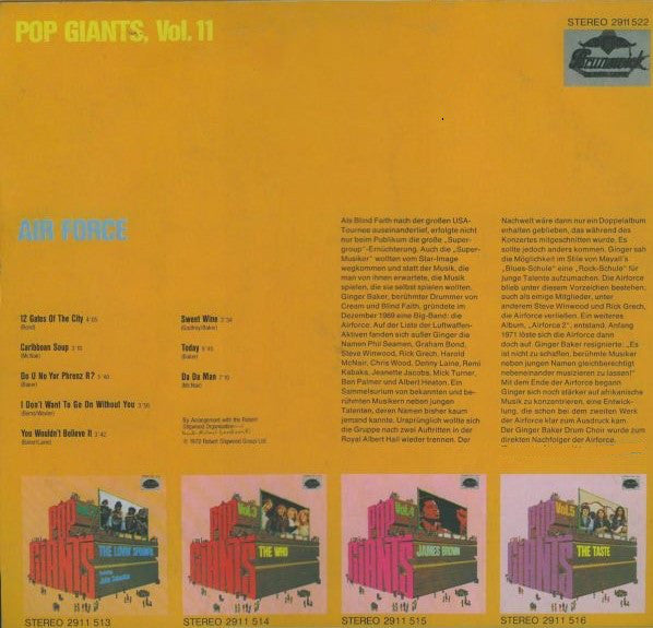 Air Force* : Pop Giants, Vol. 11 (LP, Comp)