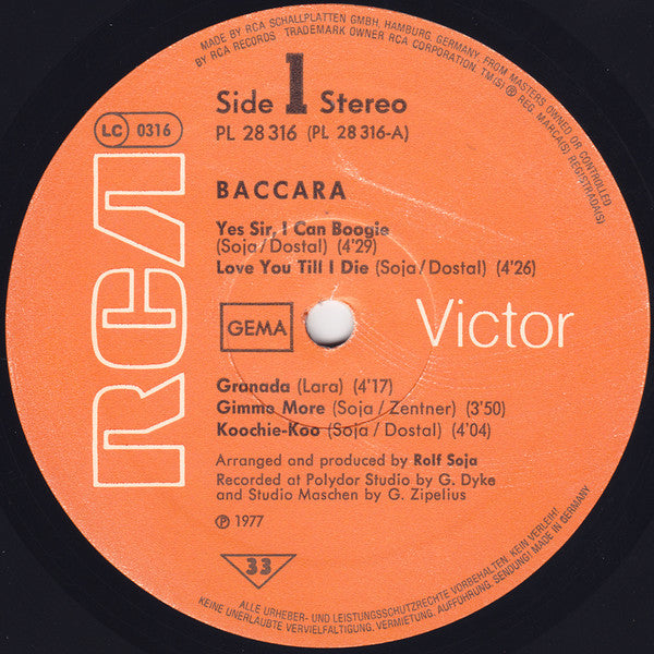 Baccara : Baccara (LP, Album)