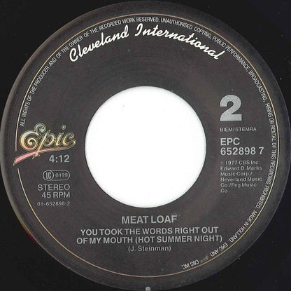 Meat Loaf : Paradise By The Dashboard Light (7")