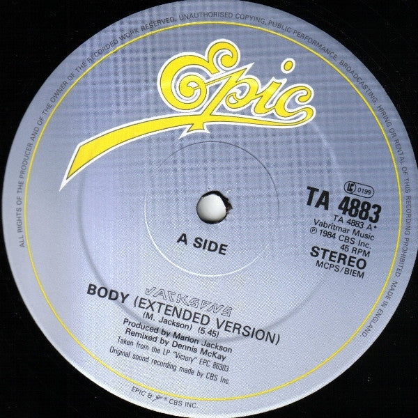 The Jacksons : Body (12", Single)