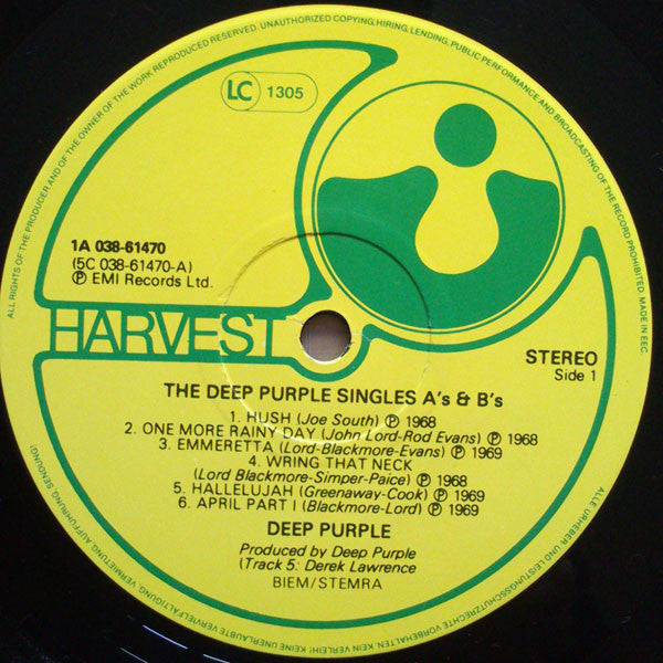 Deep Purple : The Deep Purple Singles A's & B's (LP, Comp)