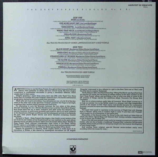 Deep Purple : The Deep Purple Singles A's & B's (LP, Comp)