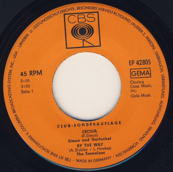 Various : Simon & Garfunkel / The Tremeloes / Edison Lighthouse / Gary Puckett & The Union Gap (7", EP, Club)