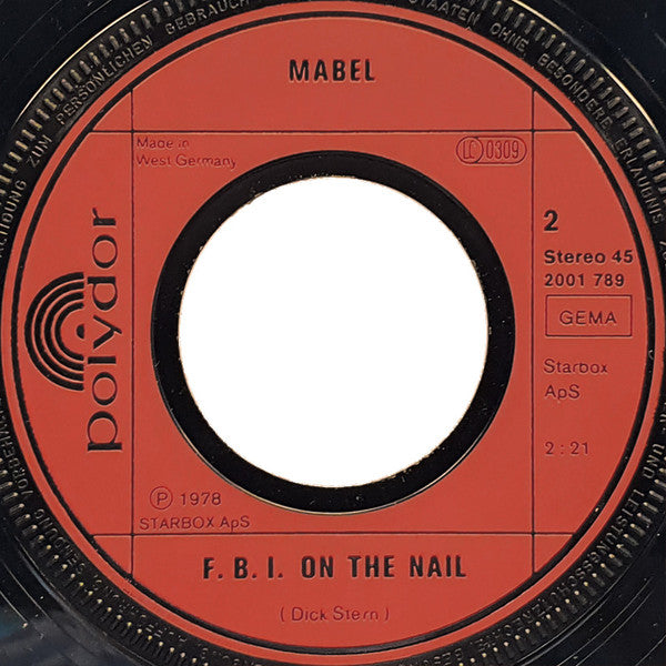 Mabel (2) : Skate Board Rider / F. B. I. On The Nail (7")