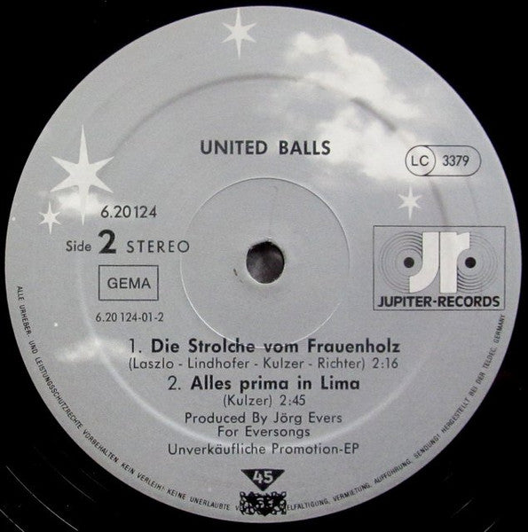 United Balls / M 3 : Die Strolche Vom Frauenholz / Alles Prima In Lima / Bad Girl / Bitter End (12", Maxi, Promo)
