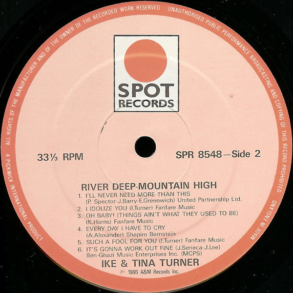Ike & Tina Turner : River Deep – Mountain High (LP, Album, RE)
