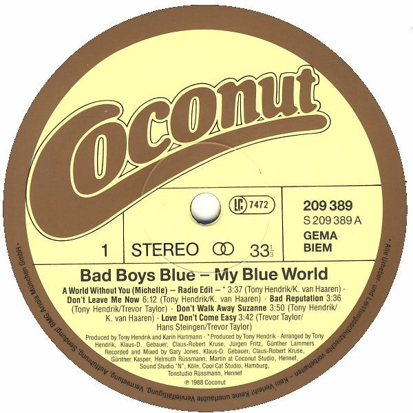 Bad Boys Blue : My Blue World (LP, Album)