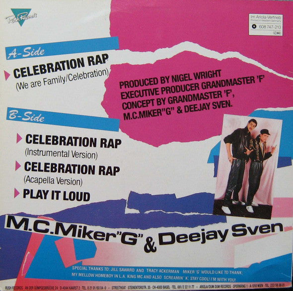 M.C.Miker"G" & Deejay Sven* : Celebration Rap (12")