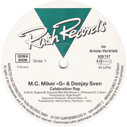 M.C.Miker"G" & Deejay Sven* : Celebration Rap (12")