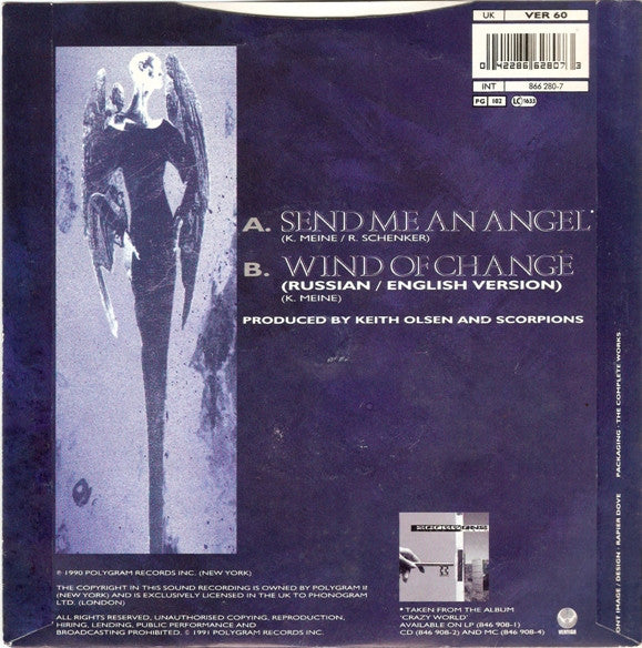 Scorpions : Send Me An Angel (7", Single)
