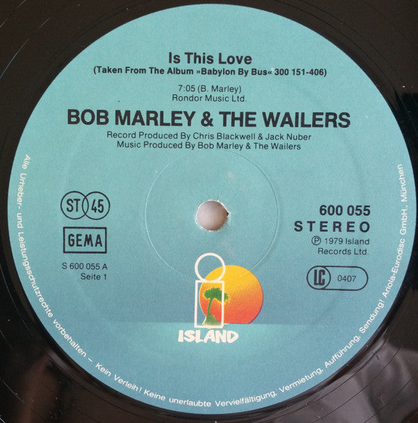 Bob Marley & The Wailers : Is This Love (12", Single, MP)