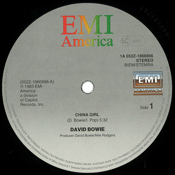 David Bowie : China Girl (Long Version) (12", Single)