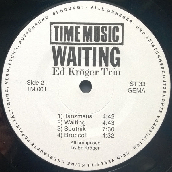 Ed Kröger Trio : Waiting (LP, Album)