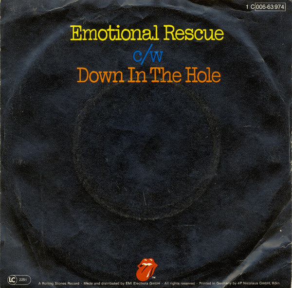 The Rolling Stones : Emotional Rescue (7", Single, Ger)