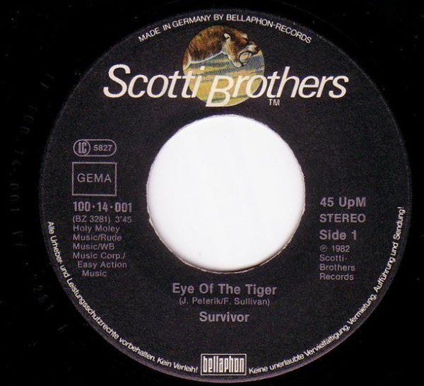 Survivor : Eye Of The Tiger (7", Single)