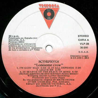 Scorpions : Lonesome Crow (LP, Album, RE)