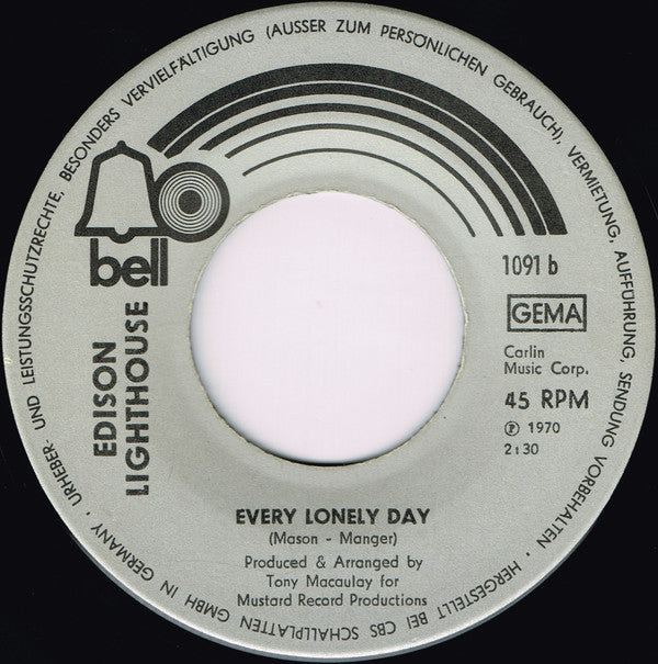 Edison Lighthouse : Love Grows (Where My Rosemary Goes) (7", Single)