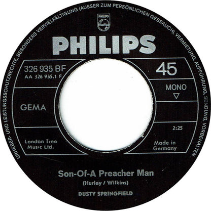 Dusty Springfield : Son-Of-A Preacher Man (7", Single, Mono)