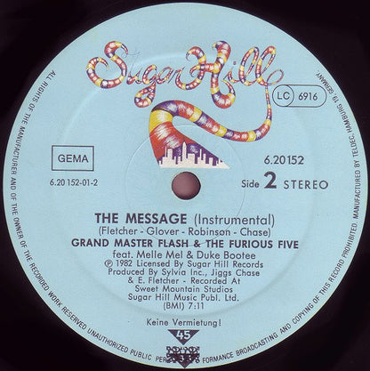 Grand Master Flash & The Furious Five* Feat. Melle Mel & Duke Bootee : The Message (12", Single)