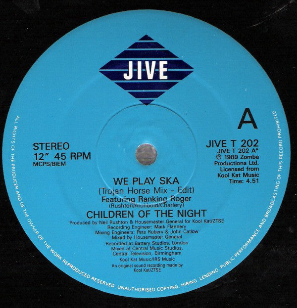 Children Of The Night Featuring Ranking Roger : We Play Ska (12", Single)