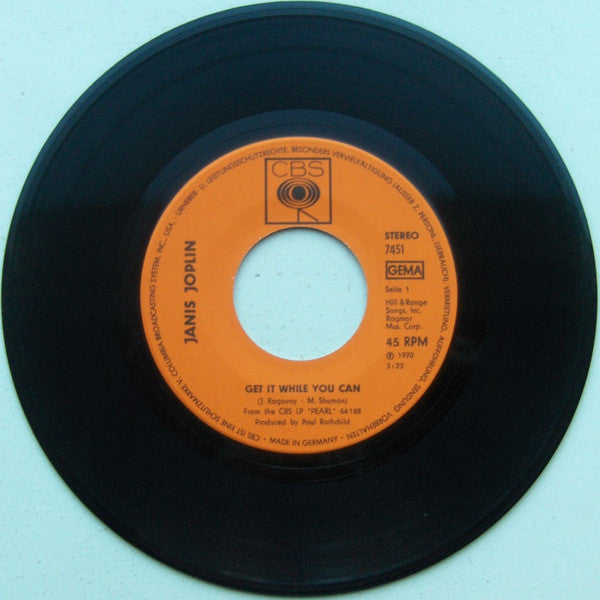 Janis Joplin : Get It While You Can (7", Single, Promo)