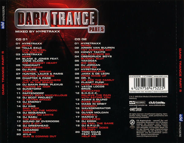 Hypetraxx : Dark Trance Part 5 (2xCD, Copy Prot., Mixed)