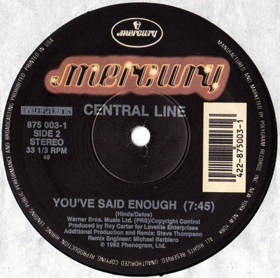 Central Line : Walking Into Sunshine / You've Said Enough (12")