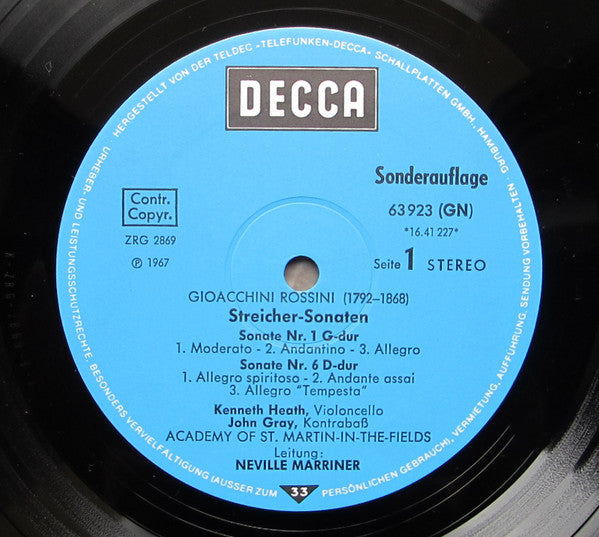 Gioacchino Rossini : Streichersonaten (LP, Club)