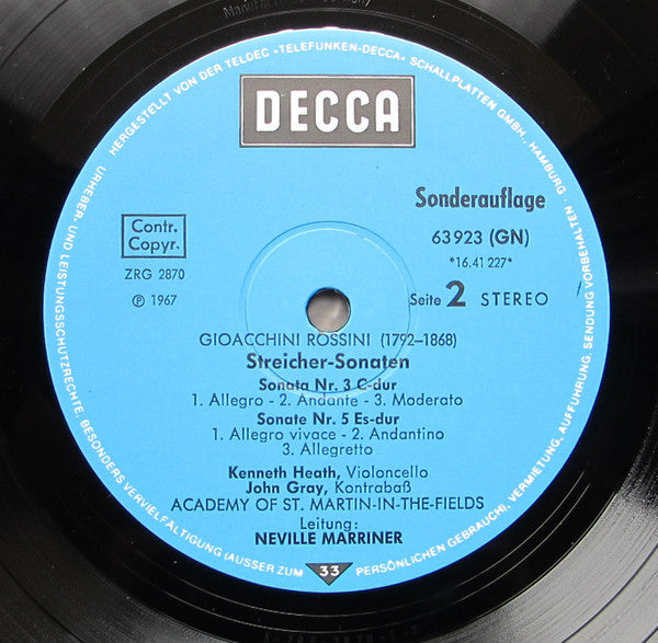 Gioacchino Rossini : Streichersonaten (LP, Club)