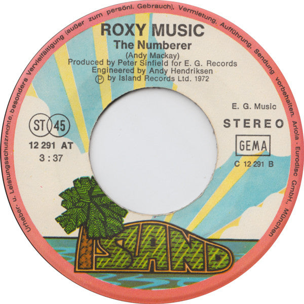 Roxy Music : Virginia Plain / The Numberer (7", Single)