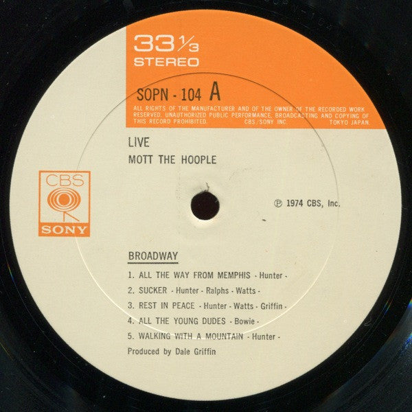 Mott The Hoople : Mott The Hoople Live (LP, Album)