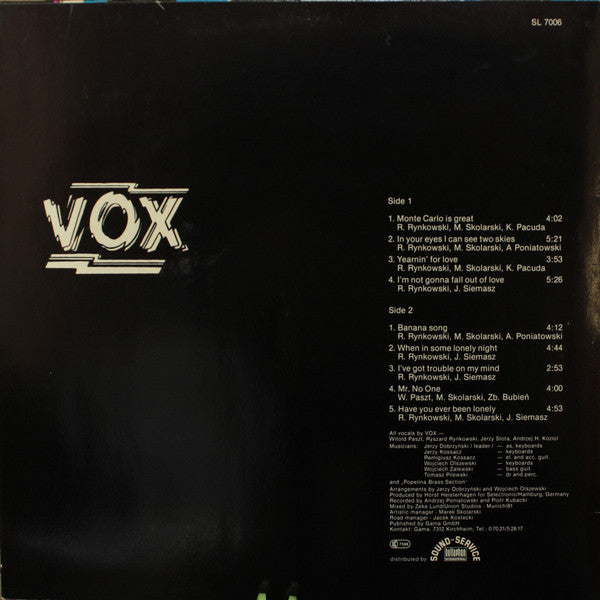 VOX (7) : Vox (LP, Album)