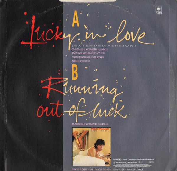 Mick Jagger : Lucky In Love (Extended Version) (12", Maxi, M/Print)