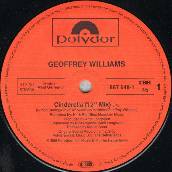 Geoffrey Williams : Cinderella (12")
