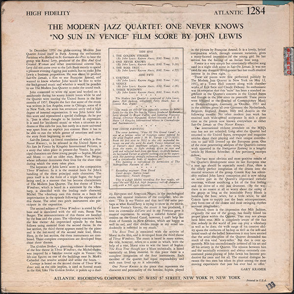 The Modern Jazz Quartet : The Modern Jazz Quartet Plays One Never Knows - Original Film Score For “No Sun In Venice” (LP, Album, Gre)