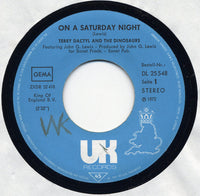 Terry Dactyl And The Dinosaurs : On A Saturday Night (7", Single)