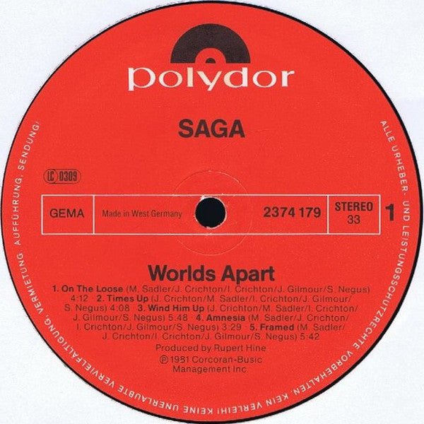 Saga (3) : Worlds Apart (LP, Album)