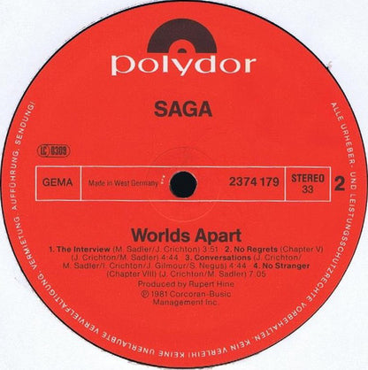 Saga (3) : Worlds Apart (LP, Album)