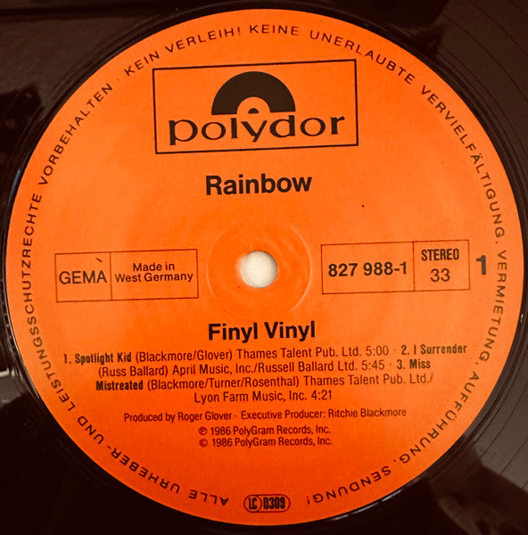 Rainbow : Finyl Vinyl (2xLP, Comp, Gat)