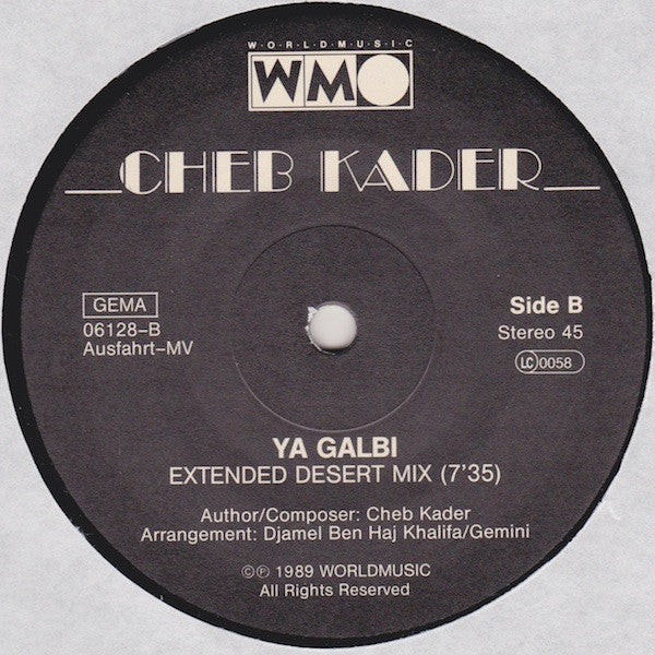 Cheb Kader :  Ya Galbi (12", Maxi)