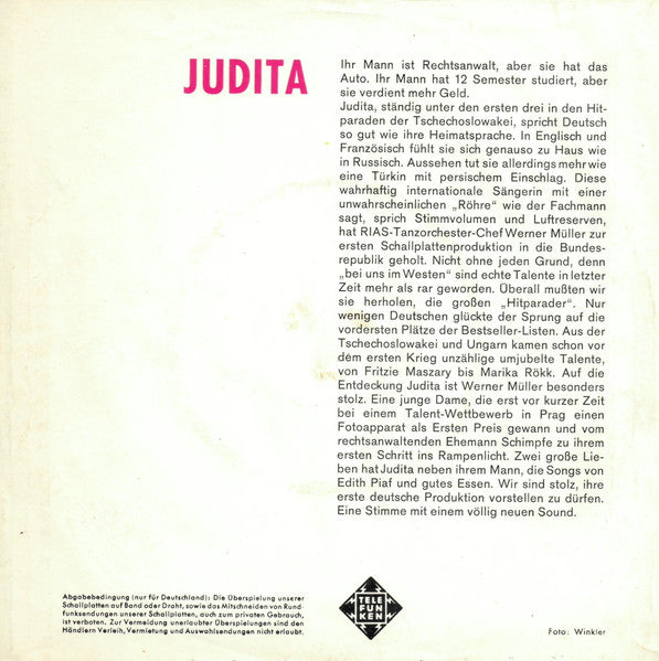 Judita* : Ich Bin Verliebt In Dich (Billy Boy) (7", Single)