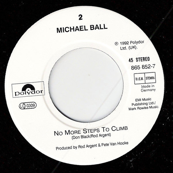 Michael Ball : One Step Out Of Time (7", Single, pap)