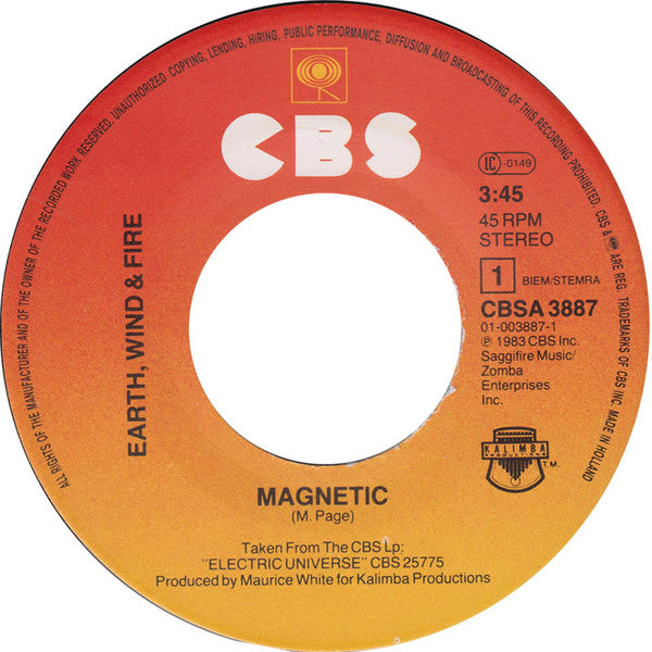 Earth Wind + Fire* : Magnetic (7", Single)