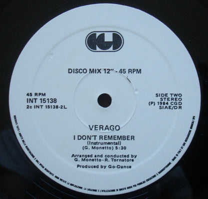 Verago : I Don't Remember (12")