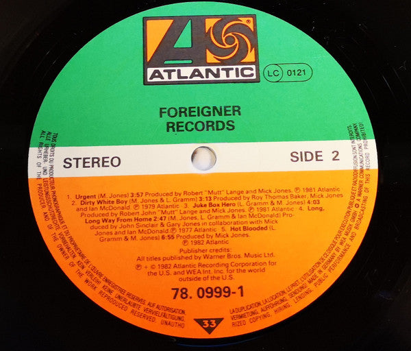 Foreigner : Records (LP, Comp, Gat)